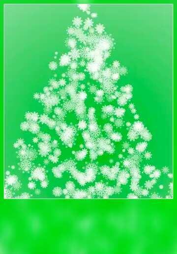 FX №194644 Christmas tree green snowflakes blank card  Clipart