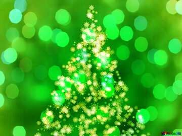 FX №194625 Christmas and new year  green background with christmas tree glittering snowflakes on dark...