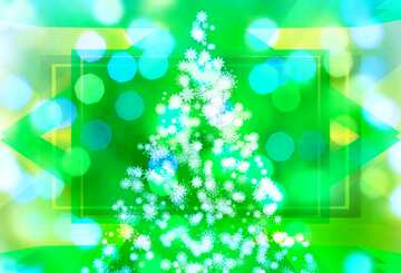 FX №194650 Christmas tree from snowflakes on white and colors background