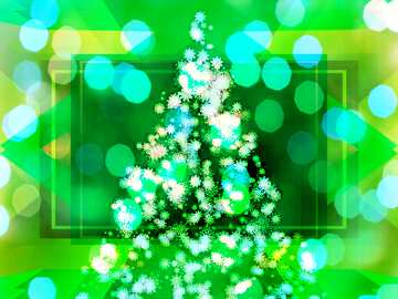 FX №194655 Merry Christmas and New Year  holidays background with winter frame with snowflakes tree, light,...