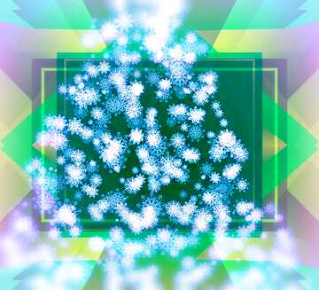 FX №194666 Christmas tree of snowflakes template frame blur picture