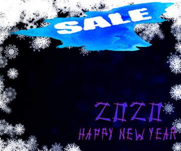 FX №195269 Happy New year 2020 snowflakes winter sale banner template design background