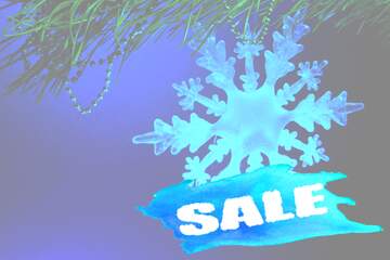 FX №195704 Winter sale snowflake soft  sign text template