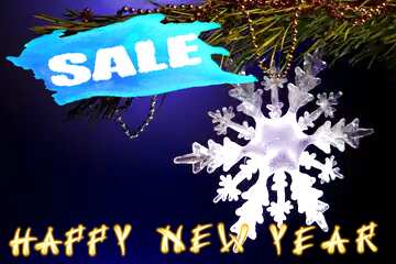 FX №195701 Winter sale snowflake  happy New year text template banner