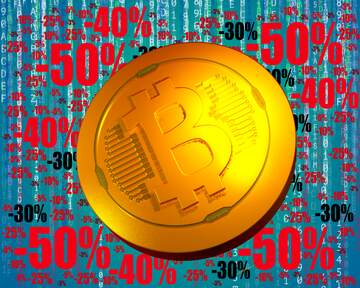 FX №196210  Bitcoin gold light coin Digital enterprise matrix style background Sale offer discount template