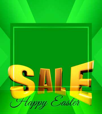 FX №197630  Sales promotion 3d Gold letters sale background Happy Spring green Easter Design Frame Template