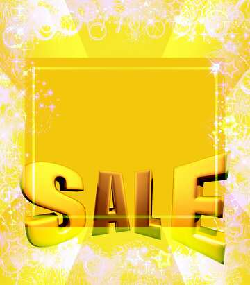 FX №198122  Sales promotion 3d Gold letters sale background Yellow Template Frame
