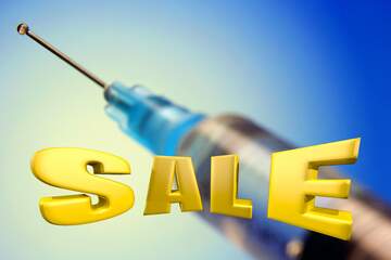 FX №198733 Vaccine Sales promotion 3d Gold letters sale background