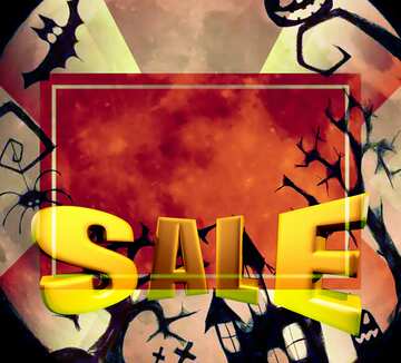 FX №198117 Halloween clipart Sales promotion 3d Gold letters sale background Template