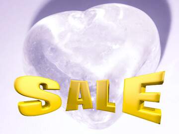 FX №199351  Sale offer discount template Ice Heart Background Sales promotion 3d Gold letters sale background