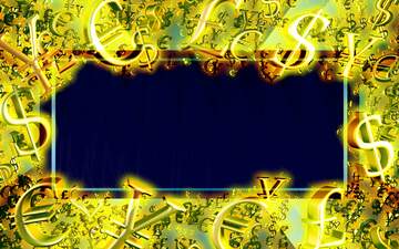 FX №199815  Gold money frame border 3d currency symbols business template Background Banner