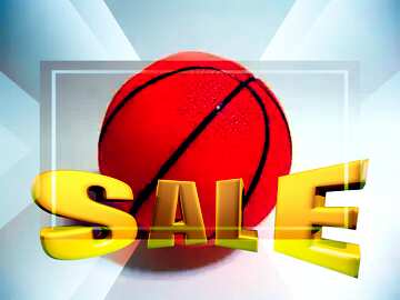 FX №199164 Toy basketball ball Sales promotion 3d Gold letters sale background Template