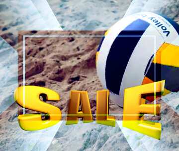 FX №199079 Beach Volleyball Sales promotion 3d Gold letters sale background Template