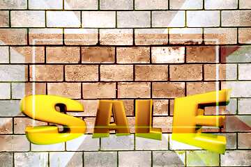 FX №199076 Brick wall Sales promotion 3d Gold letters sale background Template