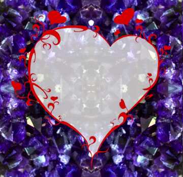 FX №2544 Amethyst frame with heart