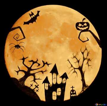 FX №20083 Halloween clipart with moon