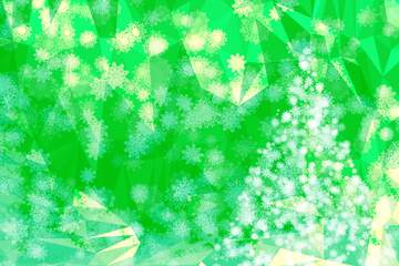 FX №200752 Beautiful polygon Christmas tree triangles light green  background