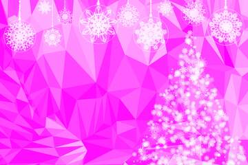 FX №200851 Pink Christmas and new year Polygonal background with triangles