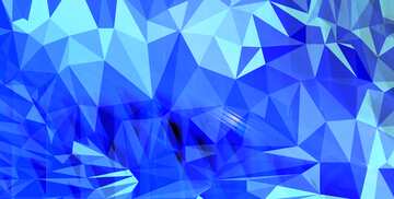 FX №200599 Blue futuristic shape.  Glass polygonal triangle lights mirrors pattern  design.
