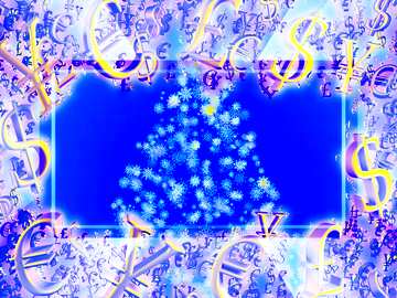 FX №200067  Abstract Christmas sale background with white snowflake borders and copy space in the center. Blue ...