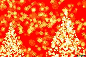 FX №200410 Christmas Snowflakes trees red  background
