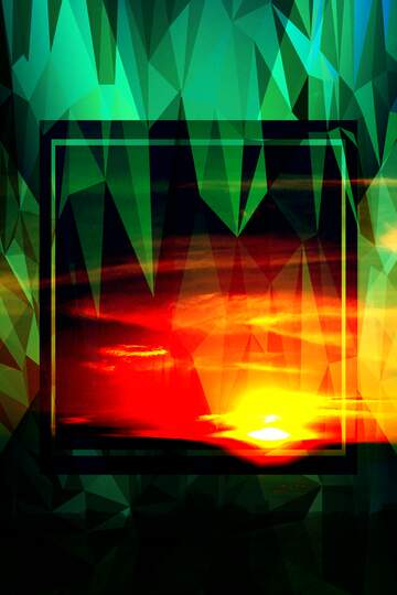 FX №200960 Beautiful sunset template Polygon background with triangles