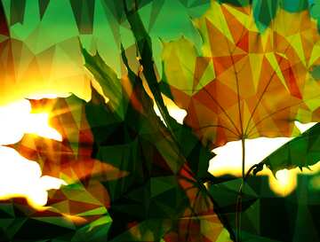 FX №201222 Autumn leaves sunset Polygon abstract geometrical background with triangles