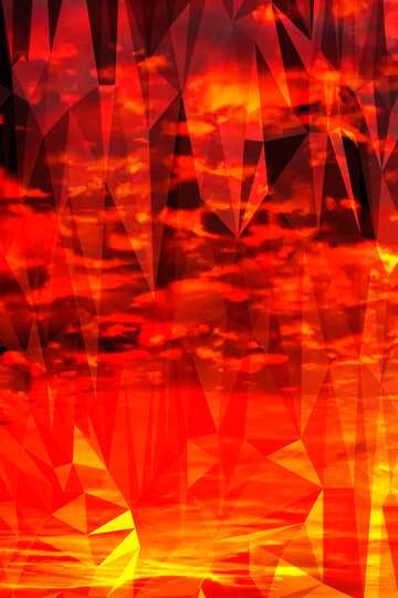 FX №201276 Colorful sunset Polygon abstract geometrical background with triangles