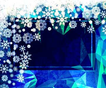 FX №201454 Blue Christmas template frame Polygon abstract geometrical background with triangles