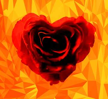 FX №202615 Rose flower heart Polygonal abstract geometrical background with triangles