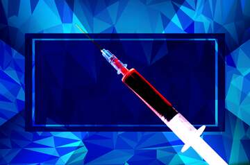 FX №202822 Syringe with blood Polygonal abstract geometrical background with triangles Medicine Template