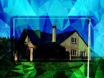 FX №203287 Modern village house Polygonal abstract geometrical background with triangles
