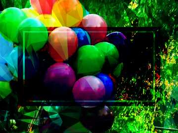 FX №203456 Colored balloons Polygonal abstract geometrical background with triangles Template