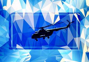 FX №203494 Military helicopter Polygonal abstract geometrical background with triangles Template