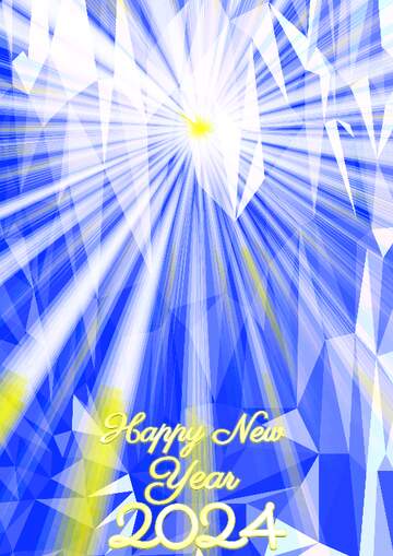 FX №204678 Rays of sunlight Polygonal abstract geometrical background with triangles Happy New Year 2024 Card
