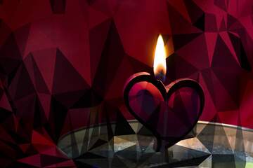 FX №205931 Candle in the form of heart Polygonal abstract geometrical background with triangles