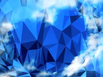 FX №205694 Heart of clouds blue sky Polygonal abstract geometrical background with triangles