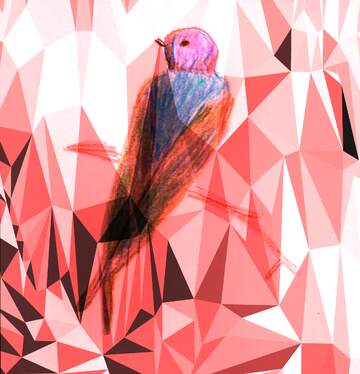 FX №205522 Children`s drawing bird African swallow Polygonal abstract geometrical background with triangles