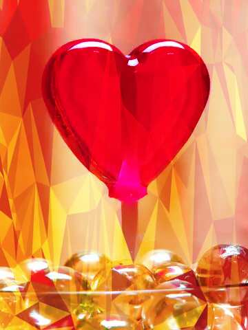 FX №206075 Candy in the shape of heart Polygonal abstract geometrical background with triangles hot