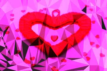 FX №206857 Beautiful Valentine Polygonal abstract geometrical background love card