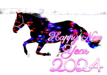 FX №206985 Horse snow winter   happy new year 2024