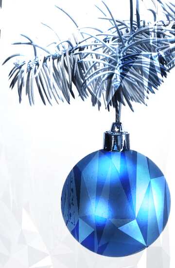 FX №206980 Toys  , Christmas tree ball on ,  branch. polygonal blue   picture
