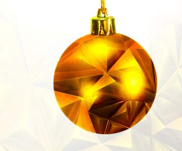 FX №206974 Toys  , Christmas tree ball on ,  branch. polygonal gold metal texture