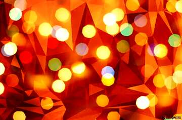 FX №206862 Christmas orange red  polygonal triangles bokeh lights  background
