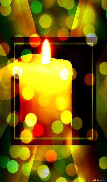 FX №207297 Burning candle bokeh Christmas background template