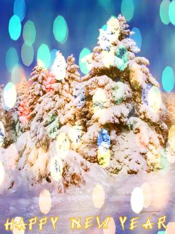 FX №207902 Snow  Trees  happy new year  Christmas background