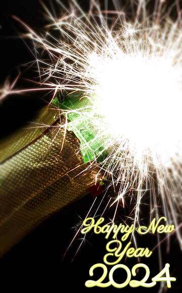 FX №207308 New Year`s fireworks with champagne  happy new year 2024