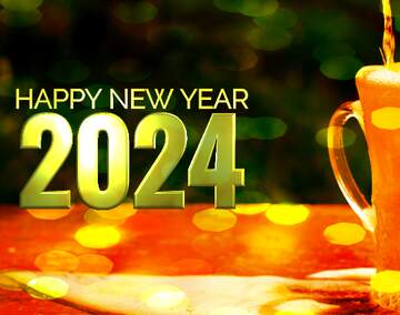 FX №207401 happy new year 2024 beer bokeh background