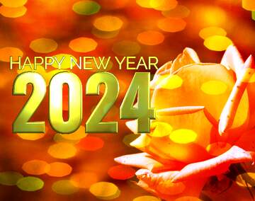 FX №207872 Pink rose happy new year 2024
