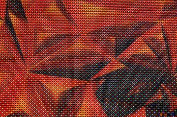FX №207754 Polygonal red metal texture LED screen.